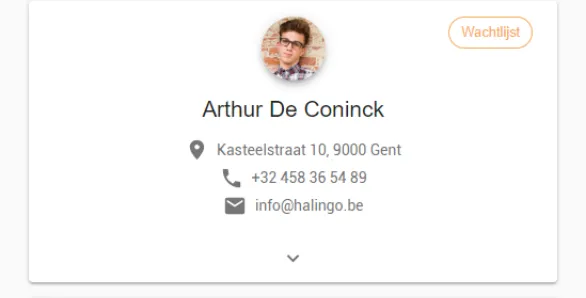 Schermafbeelding: Klik op het patiëntendossier van het kind.
