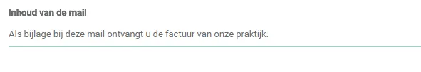 Schermafbeelding: Formuleer de standaardtekst die in de mail verschijnt.