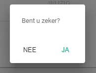 Schermafbeelding: Klik op de knop ja om te bevestigen dat u uw abonnement wilt stopzetten.