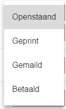 Schermafbeelding: Selecteer de nieuwe status.