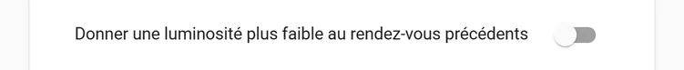 Capture d’écran : Sélectionnez la fonction « afficher les rendez-vous passés en plus clair ».