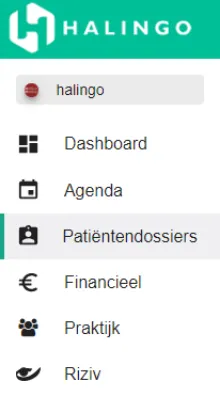 Capture d’écran : Cliquez sur dossiers patients dans le menu de gauche.