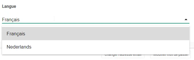 Capture d’écran : Allez dans la section Informations générales et sélectionnez la langue souhaitée.