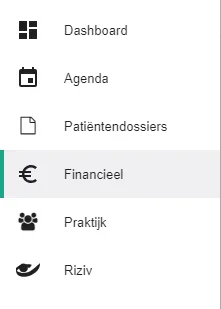 Capture d’écran : Cliquez sur Financier dans la barre de menu de gauche.