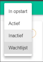 Capture d’écran : Sélectionnez le nouveau statut dans le menu déroulant.