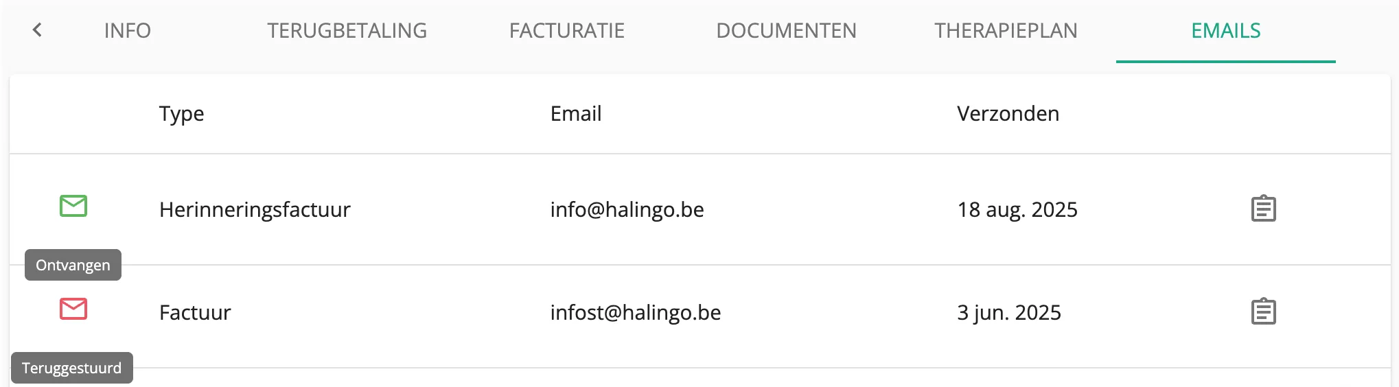 Screenshot: Datum en tijd (Date and time) of sending