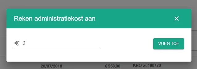 Screenshot: Enter the bedrag (amount) and click Add.