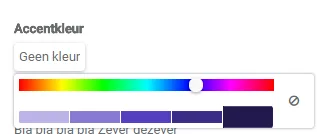 Screenshot: If you want a different accent colour, select the colour you want.