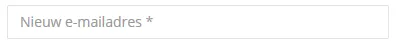 Screenshot: Enter your nieuw e-mailadres (new email address).