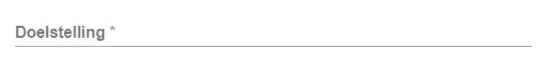 Screenshot: Fill in the doelstelling (goal).