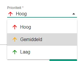 Screenshot: Set the prioriteit (priority). Goals are sorted by priority, high to low.