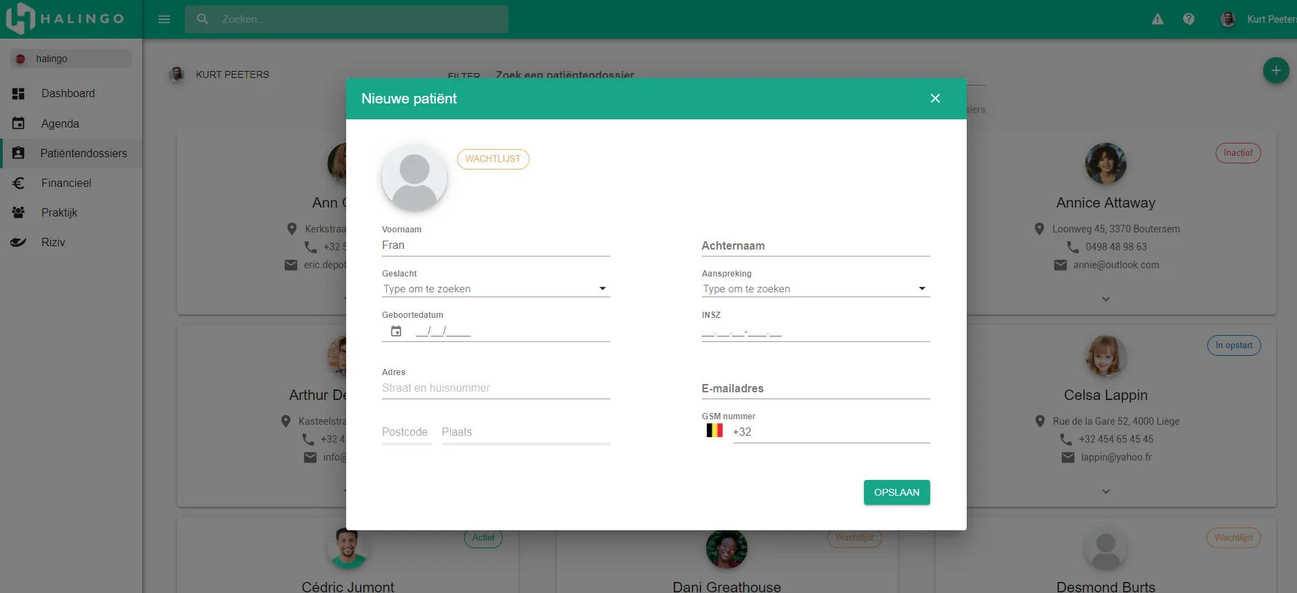 Screenshot: Fill in the fields marked with an asterisk.