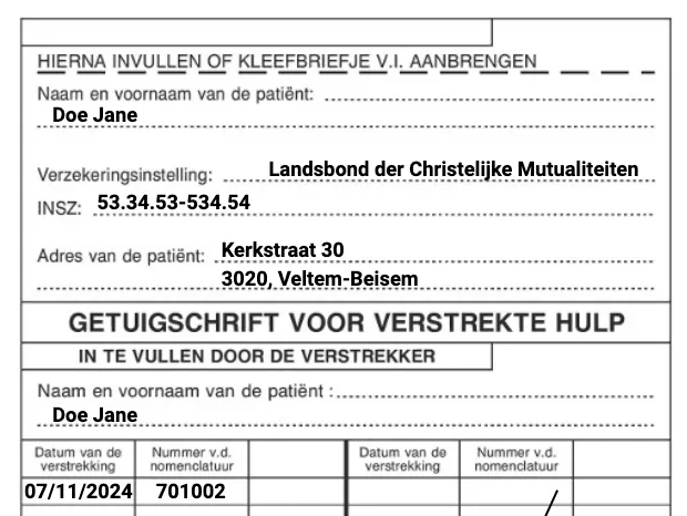 Bildschirmfoto: 701002, hospitalisatie:
