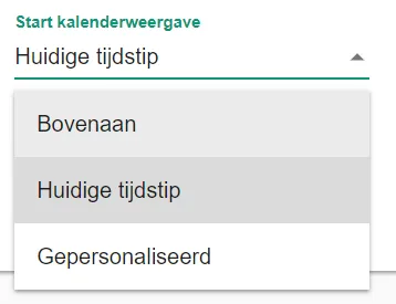 Bildschirmfoto: Wählen Sie im Menü, wie die kalenderweergave (Kalenderansicht) öffnen soll.