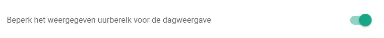 Bildschirmfoto: Wählen Sie die Funktion " beperk het weergegeven uurbereik voor de dagweergave " (angezeigten…