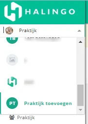 Bildschirmfoto: Klicken Sie auf praktijk toevoegen (Praxis hinzufügen).