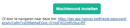 Bildschirmfoto: Öffnen Sie die E-Mail und klicken Sie auf die Schaltfläche wachtwoord instellen, oder folgen Sie dem…