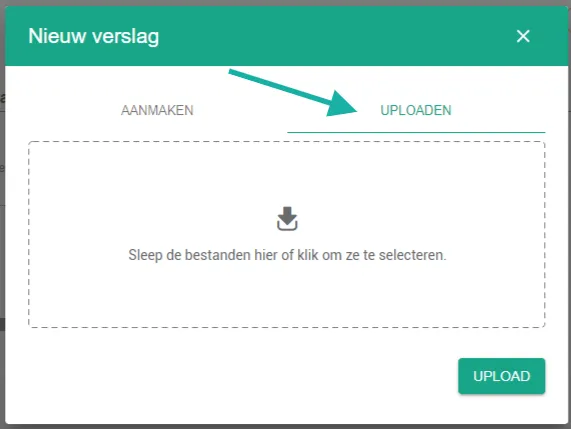 Bildschirmfoto: Klicken Sie auf den Reiter uploaden.