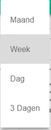 Bildschirmfoto: Klicken Sie rechts oben im Kalender auf die gewünschte Ansicht.